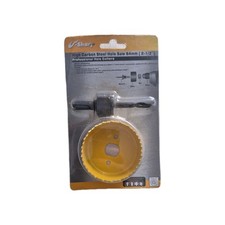 64mm Hole Saw,High Carbon Steel +  2.5mm Hex Key & 1 piece Mandrel, UK Seller,