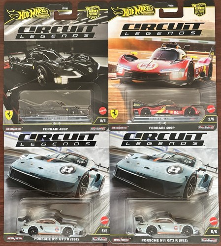 hot wheels 202 circuit legends Mainline Ferrari & 🔥0/5 CHASE, And 2 Porsche 911