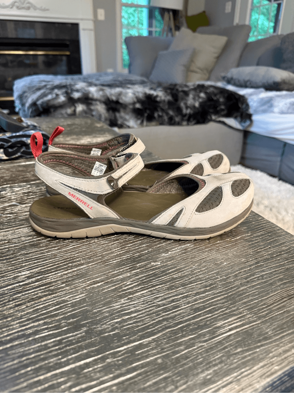 Scarpe Merrell Siren Wrap Q2 alluminio grigio Mary Jane cinturino alla caviglia taglia 10 usate in ottime condizioni