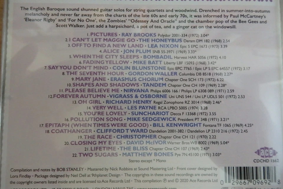 Various - Tea & Symphony/English Baroque Sound 68-74 - CD Ace 2020 - 22 Tracks - Bild 2 von 2