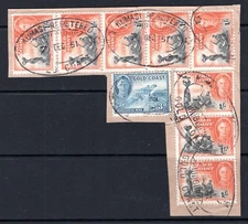 Gold Coast 1951 KGVI Pictorials - Kumasi Registered 8/3d Piece