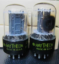 MATCHED PAIR NOS NIB 6SN7GTB RAYTHEON TUBES PHONO QUALITY NOISE - GREAT SOUND!!