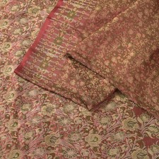 Sanskriti Vintage Pink Pure Silk Saree Banarasi Brocade Tanchoi Hand-Woven 5 Yd