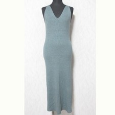 CISLYS Sleeveless Rib Knit Dress CS21-2118 Size F Green Women USED