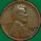 1933-D Lincoln Wheat Cent Fine F Coin #34956