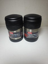 2 Thermos Brand Vacuum Insulated Stainless Steel Double Wall Jar 10oz - A110420