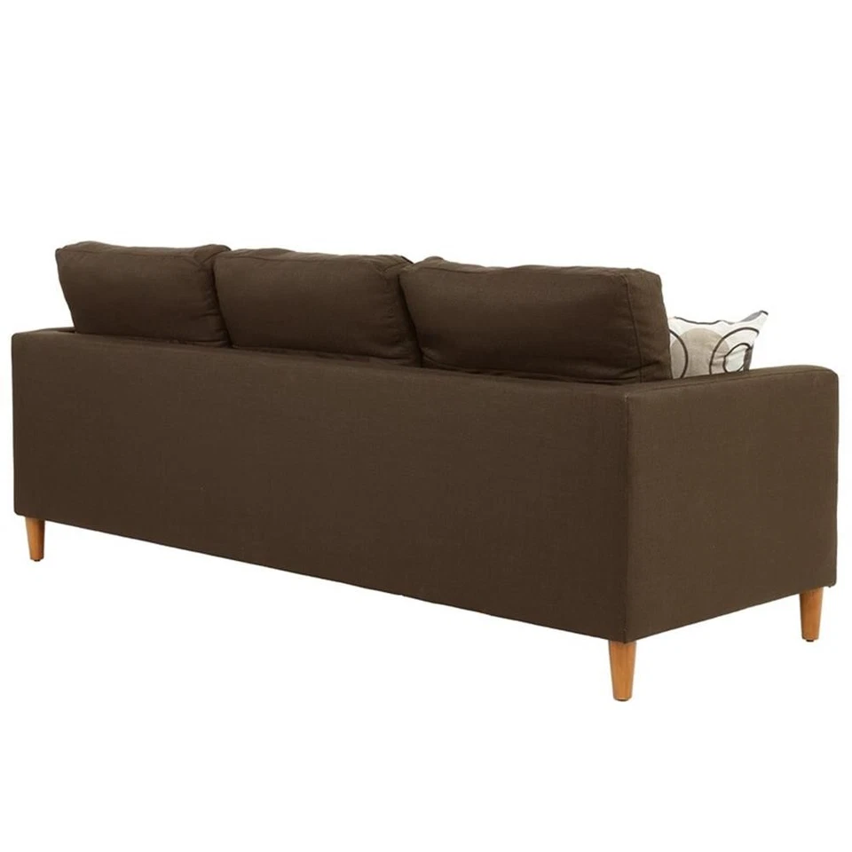 Poundex Furniture 2 Piece Fabric Sectional Sofa Set in Chocolate Finish - Image 4 of 4