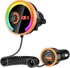 Bluetooth Car FM Transmitter QC3.0 Fast Charge LED HiFi Bass USB TF Handsfree