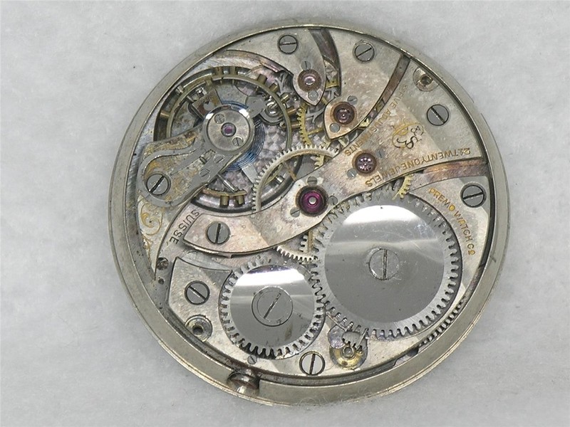 VERY RARE 21 JEWEL 40MM GRUEN "PREMO WATCH COMPANY"  MOVEMENT & DIAL, RUNNING!!