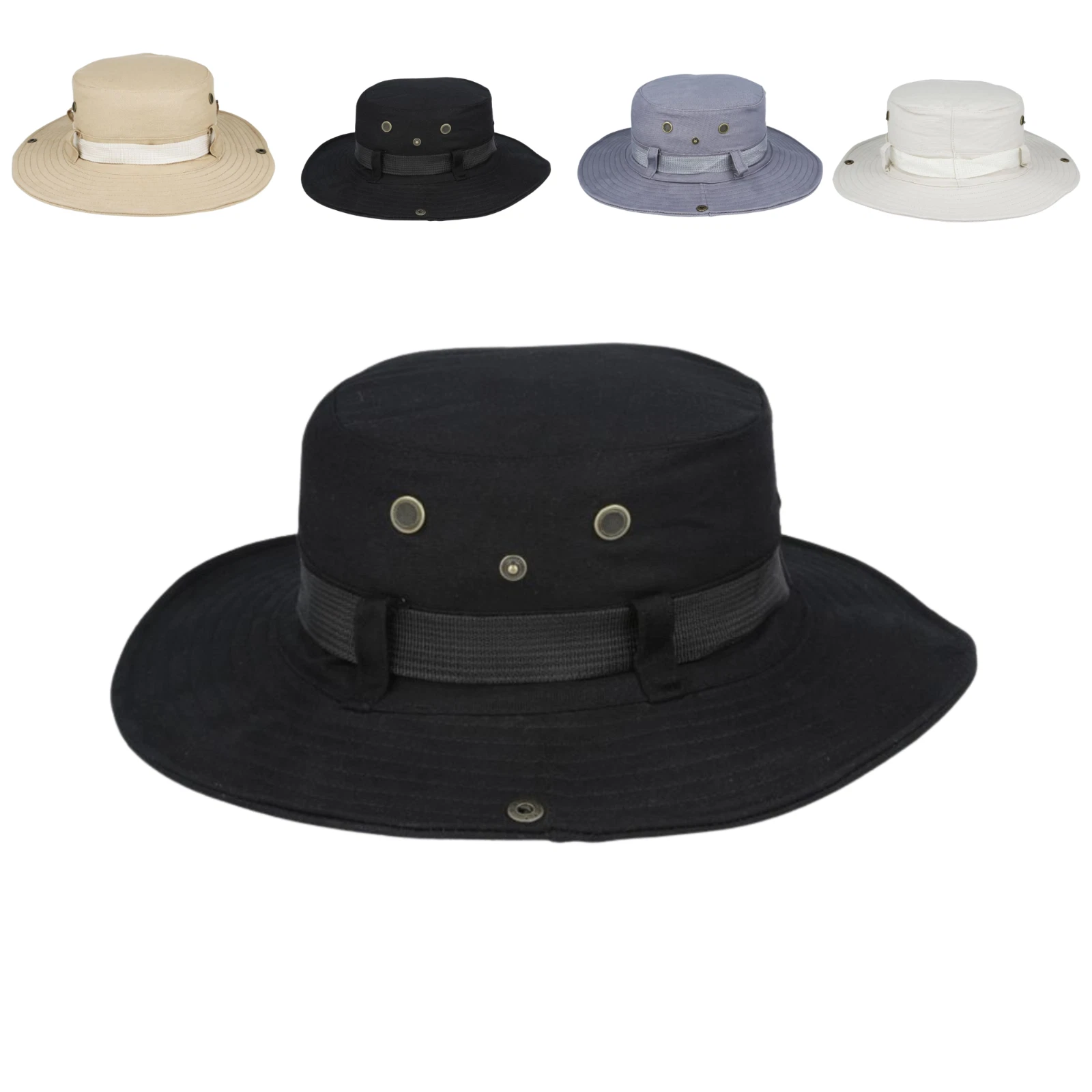 Unisex Safari Bucket Hat Wide Brim Cotton Fisherman Summer Sun Outdoor Cap