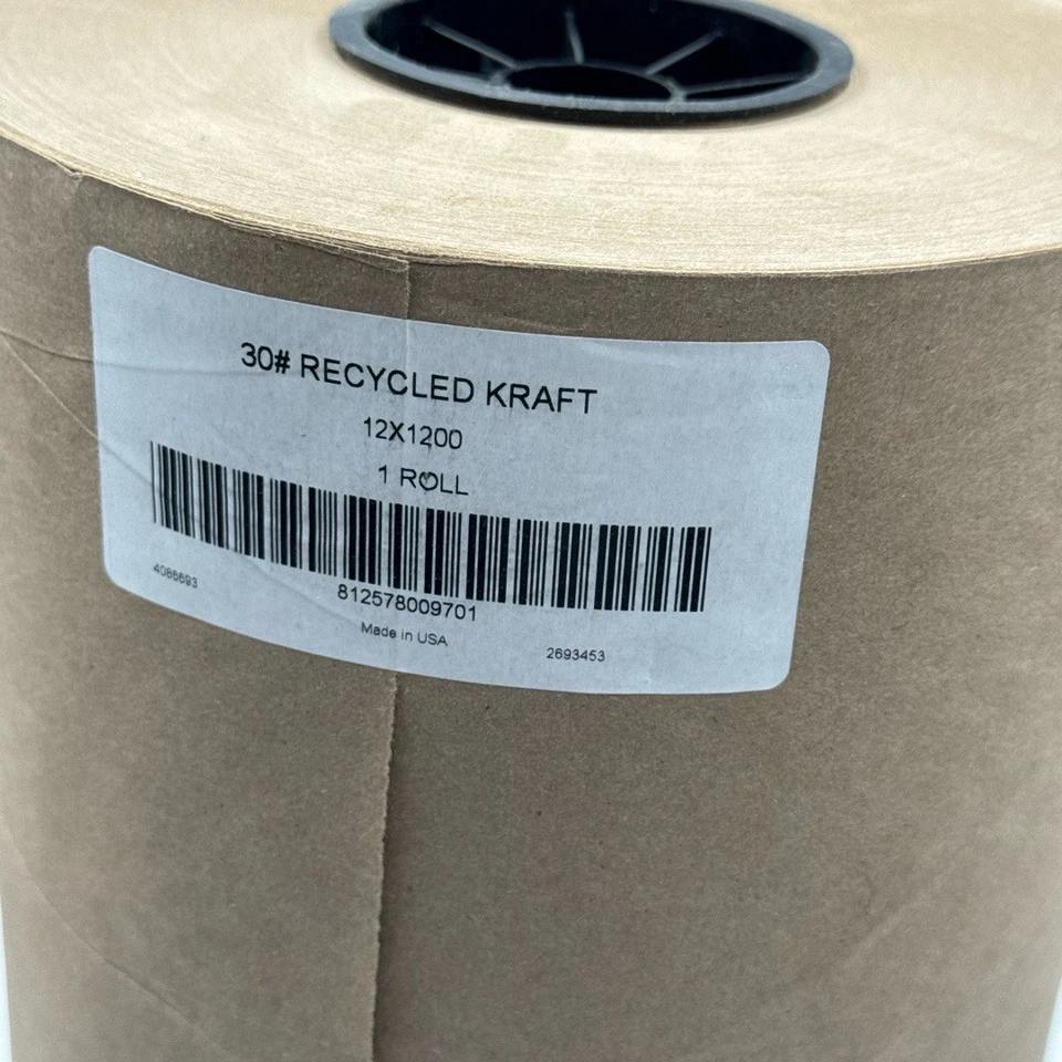 RECYCLED KRAFT Paper Roll 12 Inch x 1200 Feet Brown 30# Recycled Versatile - Image 3 of 4