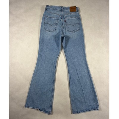 Levis Premium 70s High Flare Jeans Light Wash Blue Denim 28 X 32