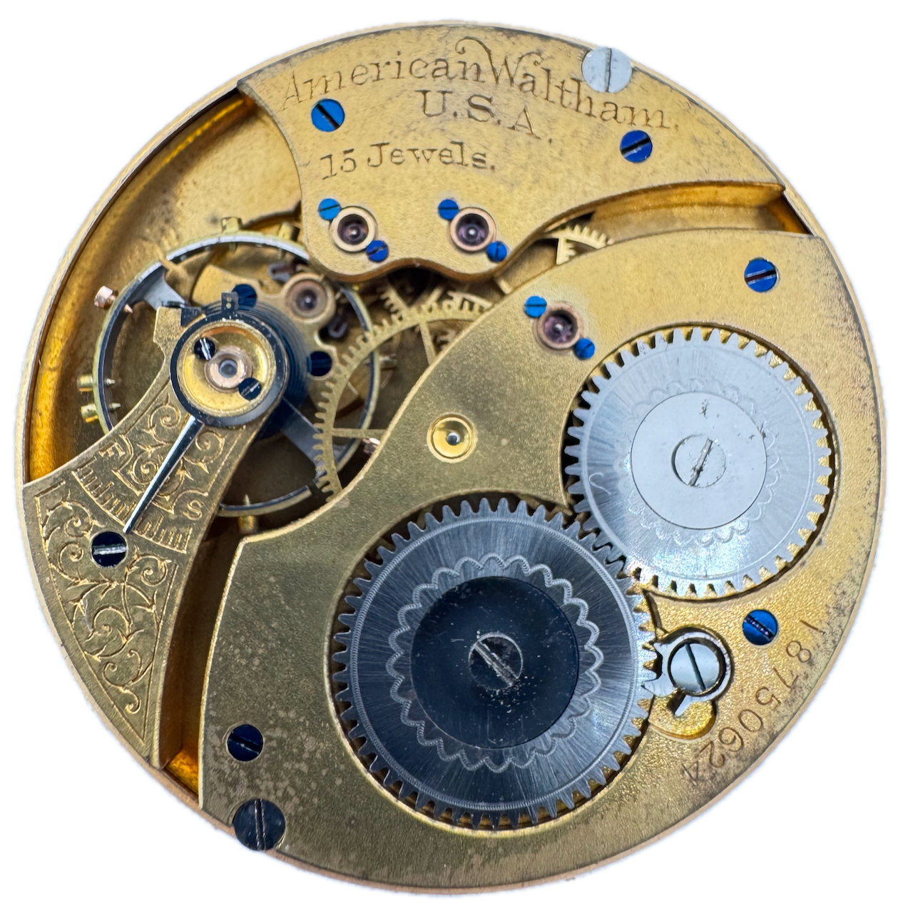 Antique 1912 Waltham 15 Jewel Hunter Pocket Watch Movement 14s 418