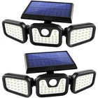 1-2 Pack LED Solar Street Light Commercial Dusk To Dawn Outdoor Road Wall Lamp
