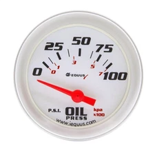 Equus 8164 White Electric 1-1/2" Oil Pressure Gauge with Aluminum Bezel