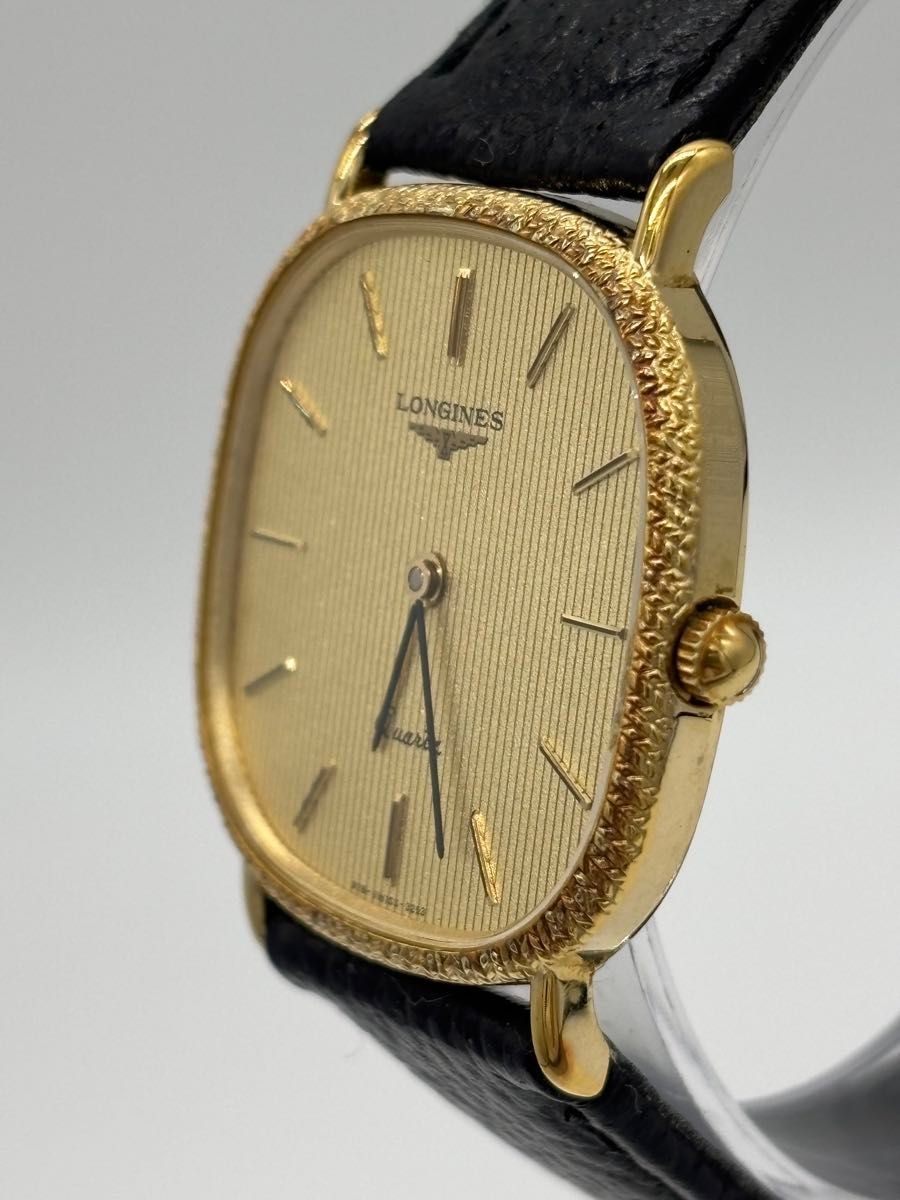 Longines 978 3253 Gold Dial Original Buckle Working Quartz Mens Watch from Japan image 2