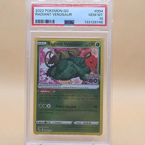 Pokémon TCG Radiant Venusaur 004/078 Pokémon GO Holo Radiant Rare PSA 10 150HP