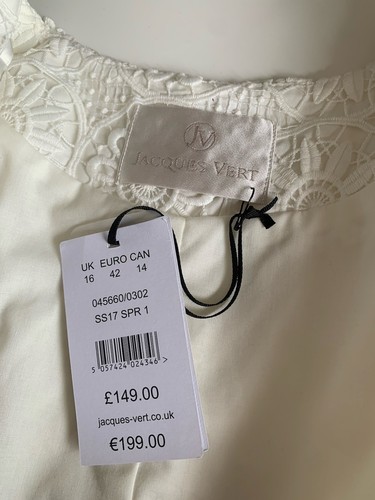 JACQUES VERT Ivory Lace Overlay Formal Occasion Jacket Size 16 NEW WT RRP £149 - Picture 6 of 7