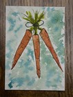 ACEO Original Watercolor Bunch of Carrots Painting OOAK Miniature Ginni Artigue — photo 2