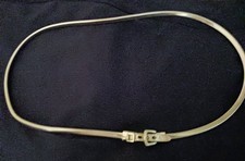 Metal Gold Tone Belt Vtg Stretch 25  Brushed Buckle Closure 70's EUC