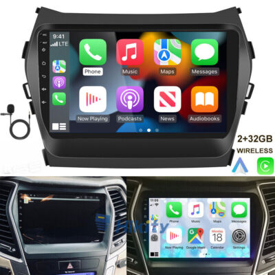 QLED 2+64G Android 13 CarPlay Car GPS Radio For Hyundai Santa Fe IX45 2013-2018