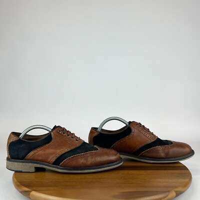 Mens Johnston & Murphy Wingtip Brogue Brown Blue Dress Derby Shoes Size 10.5 M Mens Johnston & Murphy Wingtip Brogue Brown Blue Dress Derby  main image 2