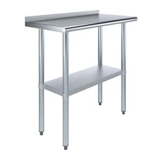 18 in. x 36 in. Stainless Steel Work Table with 1.5 in. Backsplash