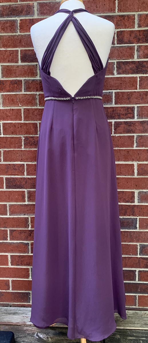 Wonder By Jenny Packham Formal Dress Sleeveless Long Plum