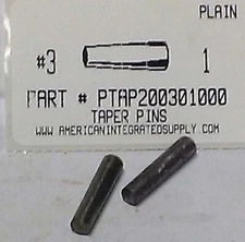 #3X1" TAPER PINS STEEL PLAIN .219" LARGE END DIAMETER (10)