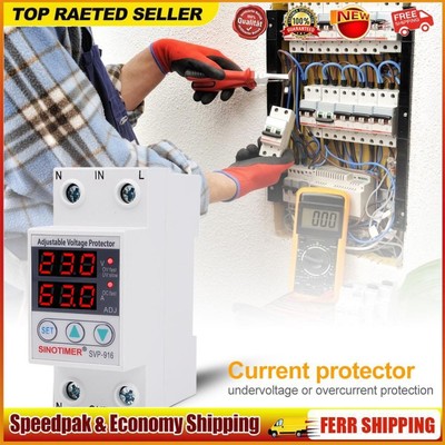 SVP-916 Adjustable Din Rail Voltage Surge Protector Relay with Limit Current