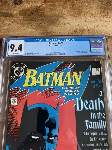 Batman #426 DC Comics 1988 CGC 9.4 "A Death in the Family" Part One - Picture 2 of 8