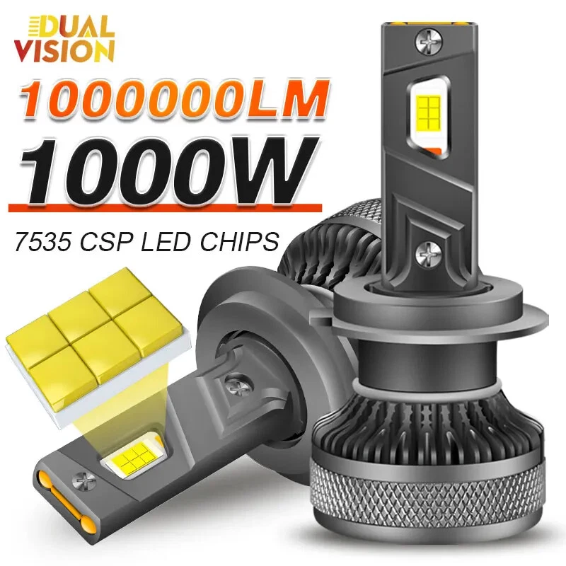 1000W 4300K Canbus LED Headlight Bulbs 9005 HB3 9006 H1 H11 9012 Turbo Headlamps