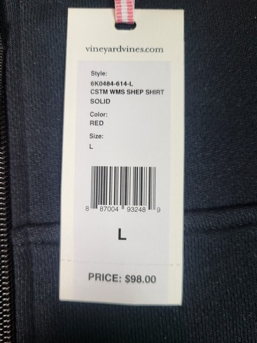 Vineyard Vines Damen Shep Shirt 1/4 Zip Pullover Damen schwarz/rot Größe - LARGE - Bild 5 von 6