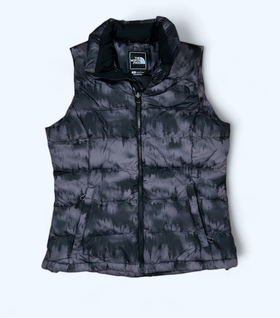 THE NORTH FACE Down 700 Vest Womens Size Small Trees Print THE NORTH FACE Down 700 Vest Womens Size Small Trees Print