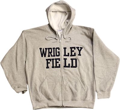 Wrigley Field Full Zip Embroidered Twill Grey Hoodie-10901-10908