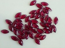 36 Vintage Navette Ruby Red Facet 15x7mm Glass Rhinestones Cut Germany A3-6