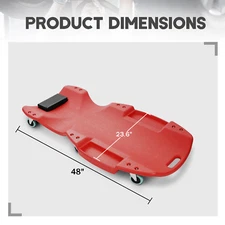 48"Low Profile Creeper Automotive Floor Creeper with Dual Tool Trays Head Padded