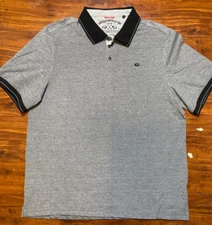 Buffalo David Bitton Shirt Mens SZ XL Gray Polo Short Sleeve Preppy-NWOT