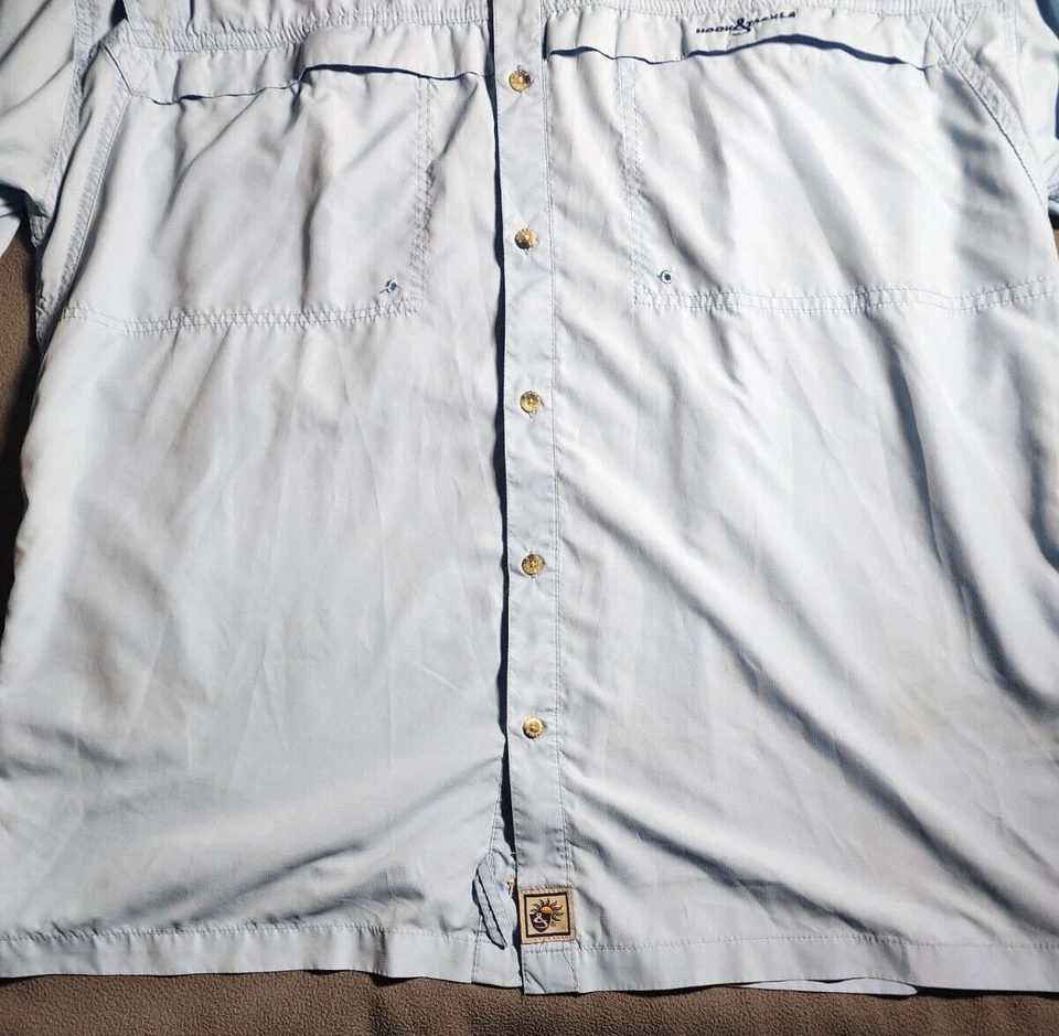 Hook & Tackle Shirt Mens XL Blue Short Sleeve Button Up Technical Fishing Gear - Image 3 of 4