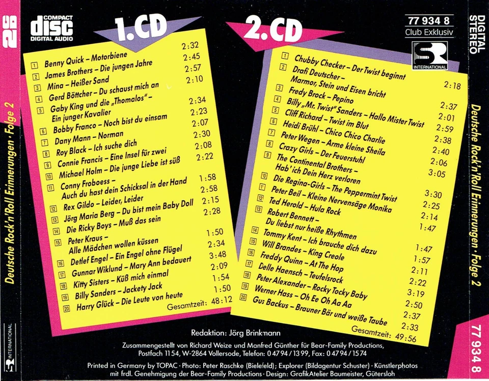 (2CD's) Motorbiene (Deutsche Rock'n'Roll Erinnerungen • Folge 2) - Benny Quick - Bild 2 von 2