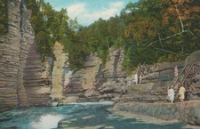 Elephant's Head & Gardens of Allah Ausable Chasm NY White Border VTG Post Card