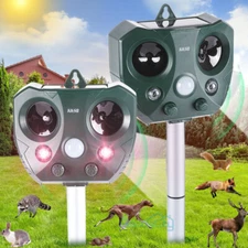 Solar Ultrasonic Animal Repellent Outdoor Deer Repellent Devices for Yard Lawn
