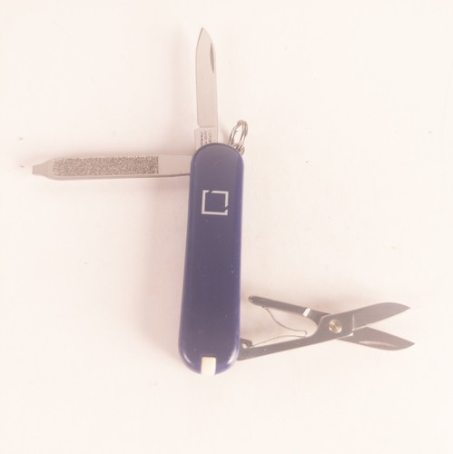 Swiss Army Knife Victorinox 58mm Classic SD Blue FIRST TRUST BANK SQUARE Logo - Picture 3 of 5