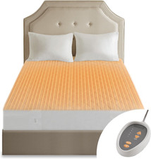 Cotton Blend Heated Mattress Pad Secure Comfort Technology - Luxury Quilted Elec