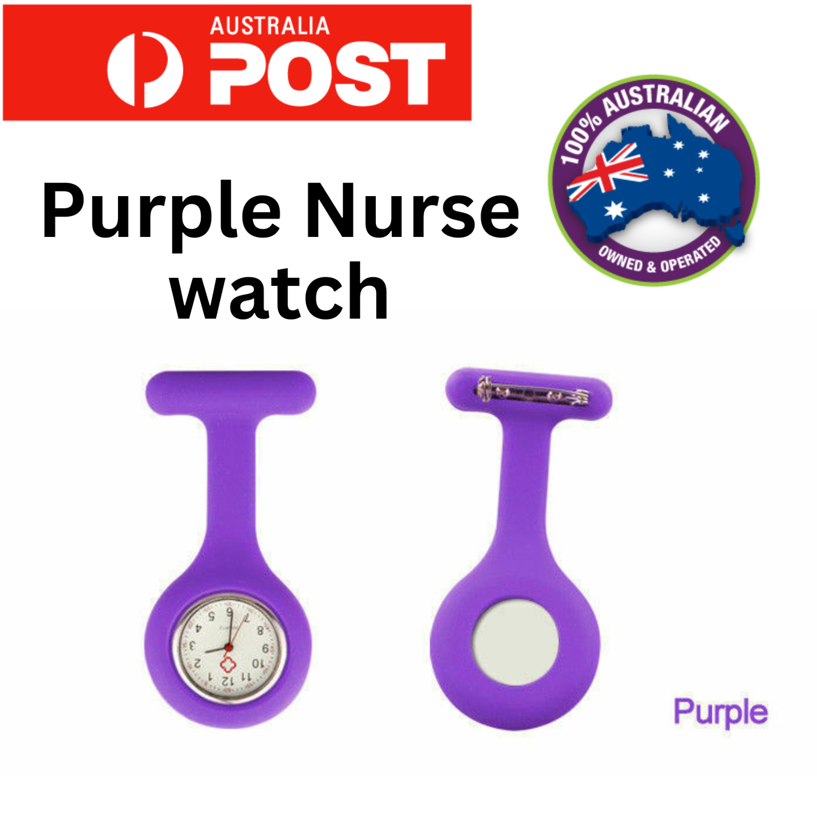 Silicone Nurse Watch Nursing  Brooch Tunic Fob Clip Pocket Quartz