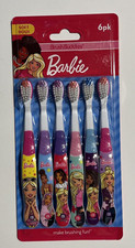 Brush Buddies Barbie 6 Count Multicolored Soft Toothbrushes NEW