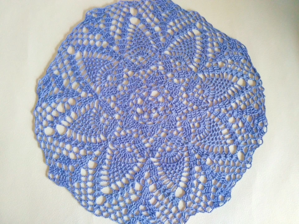 Linen crochet doily Lace tablecloth Handmade table cover Vintage style - Image 2 of 4