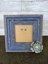 Photo Frame 7" x 7" Distressed Blue Free Standing