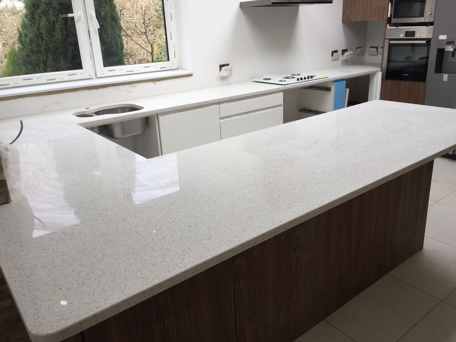 Pure White Quartz Sample Kitchen Worktops Ebay