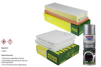 MANN-FILTER Paket + Presto Klima-Reiniger für BMW X3 F25 X4 F26